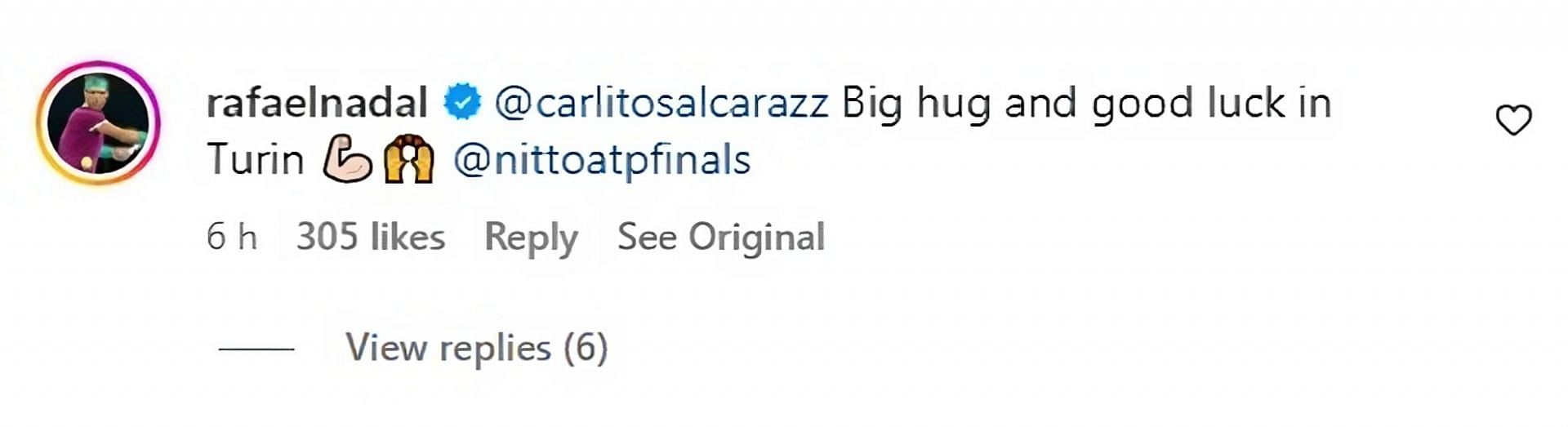 Rafael Nadal on Instagram